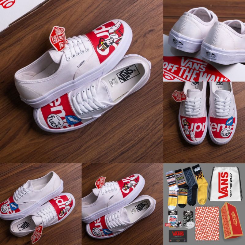 Authentic Vans Supreme Full White ORIGINAL Shoes Import Made In China