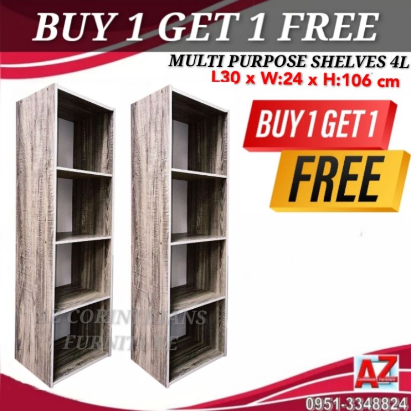 BUY 1 TAKE 1 Bookshelf Utility Shelves Colour Box Multipurpose shelves