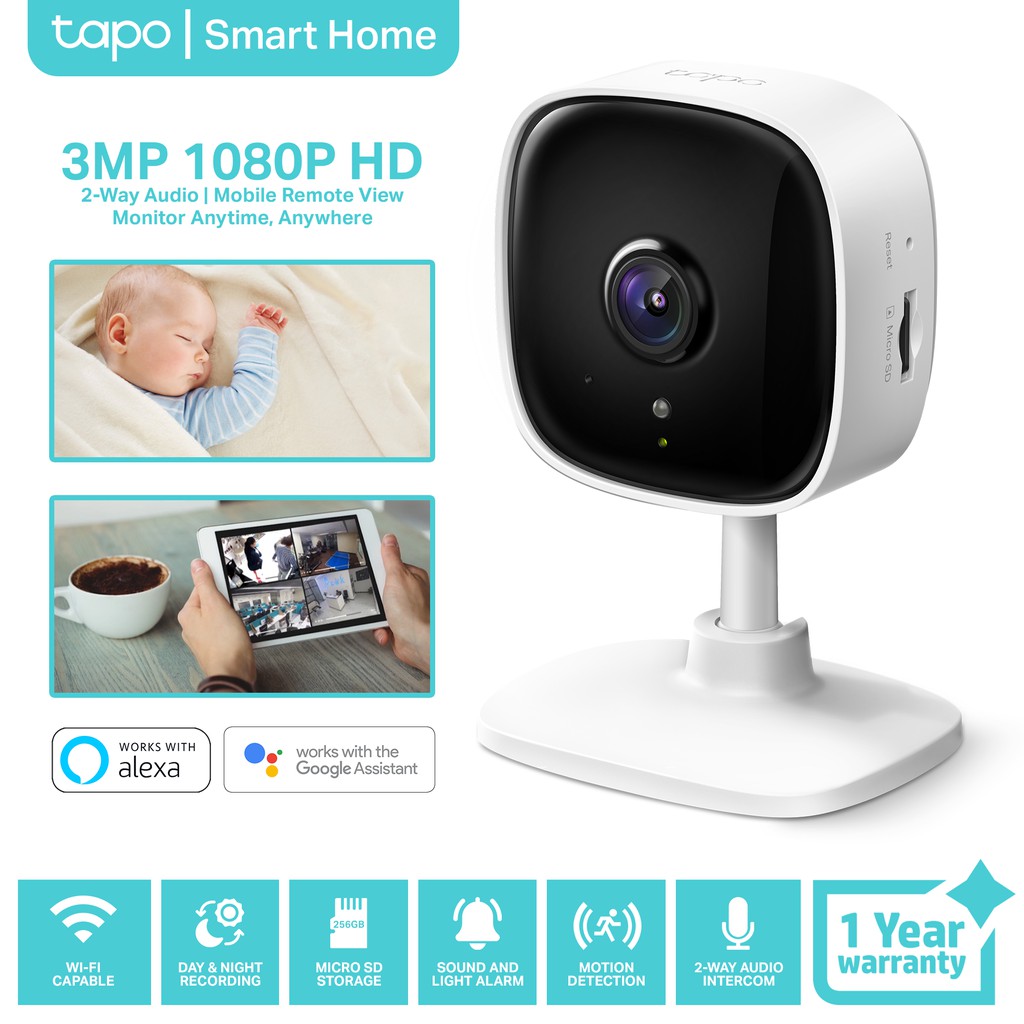 TPLink Tapo C110 3MP Home Security Wifi IP Camera CCTV Camera Connect
