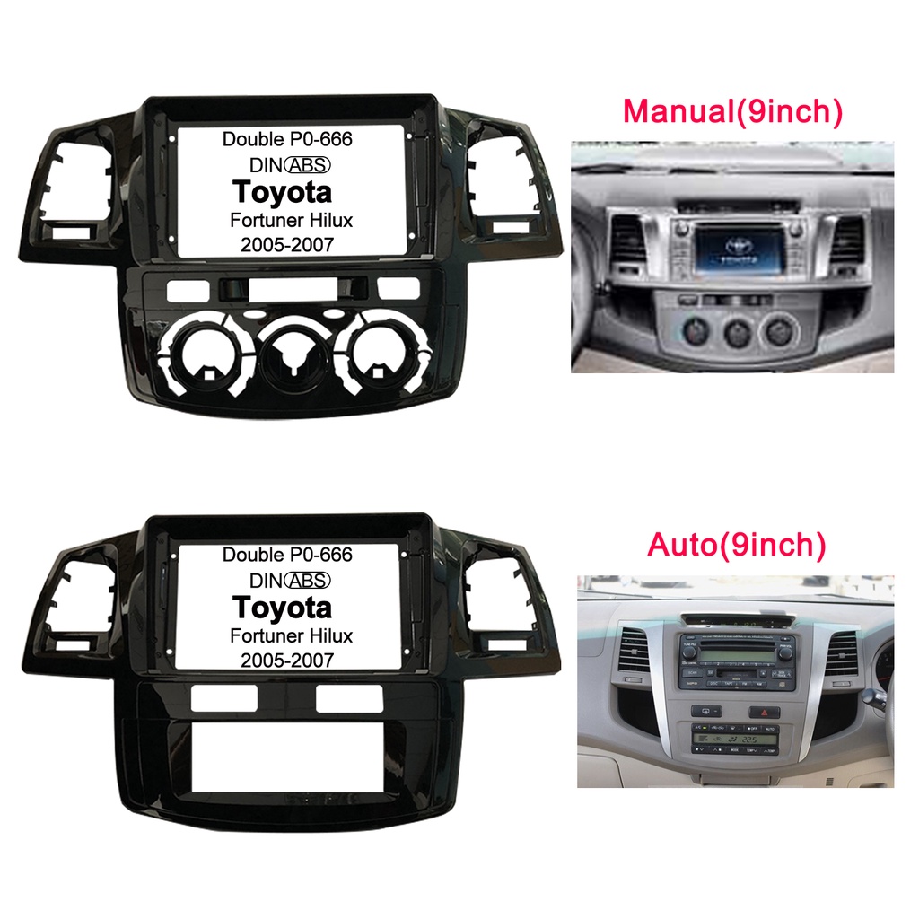 Car Radio Fascia For 20052007 Toyota Fortuner/ Vigo/ Hilux 9 Inch
