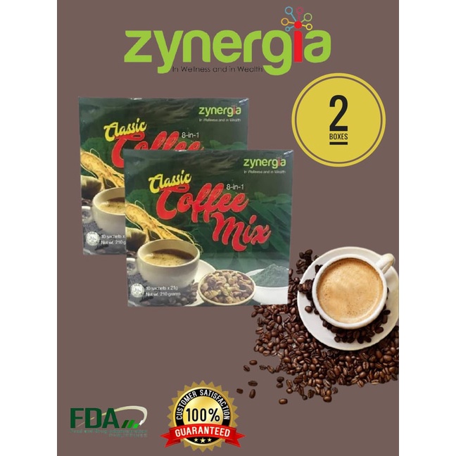 Zynergia Classic Mix 8 in 1 Coffee 21g / 10 sachets (2 Boxes ) original