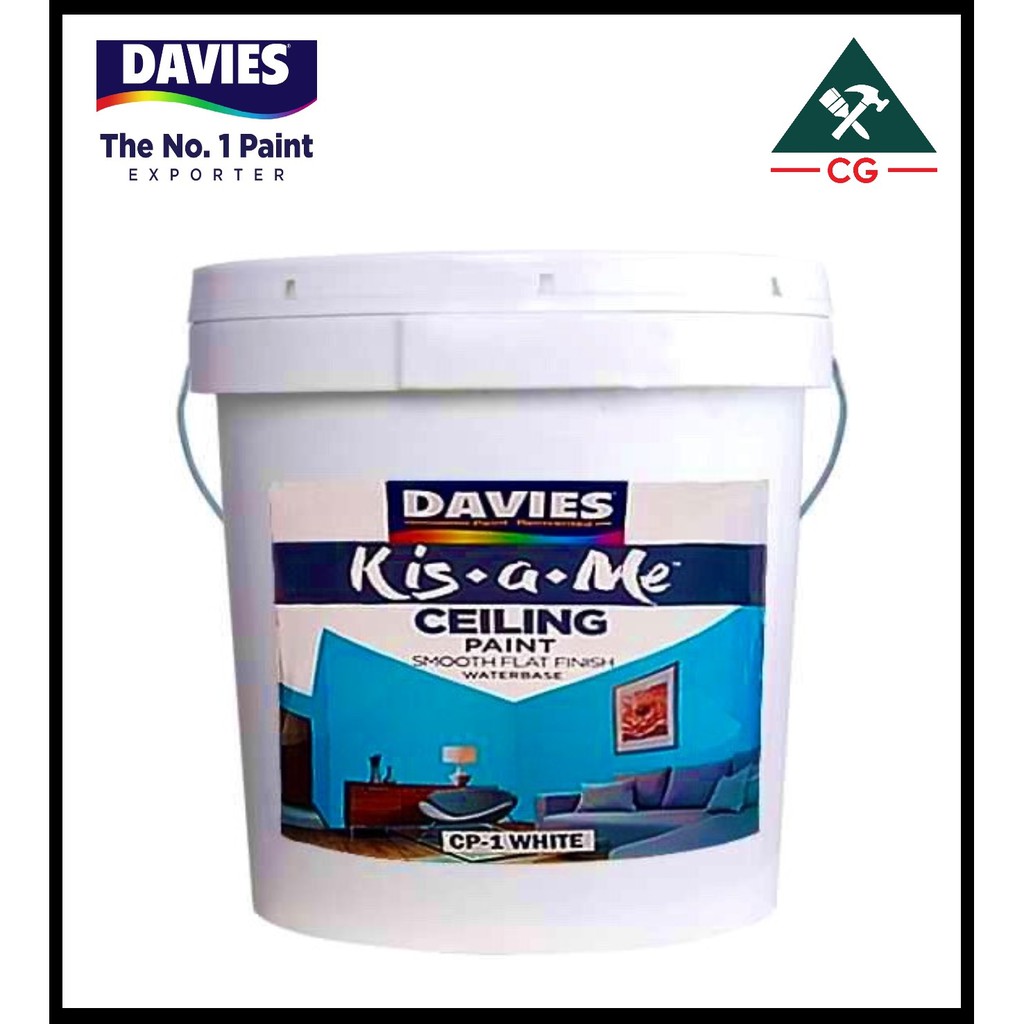 DAVIES 4 liters Waterbased CEILING Paint (Smooth Flat White) Shopee