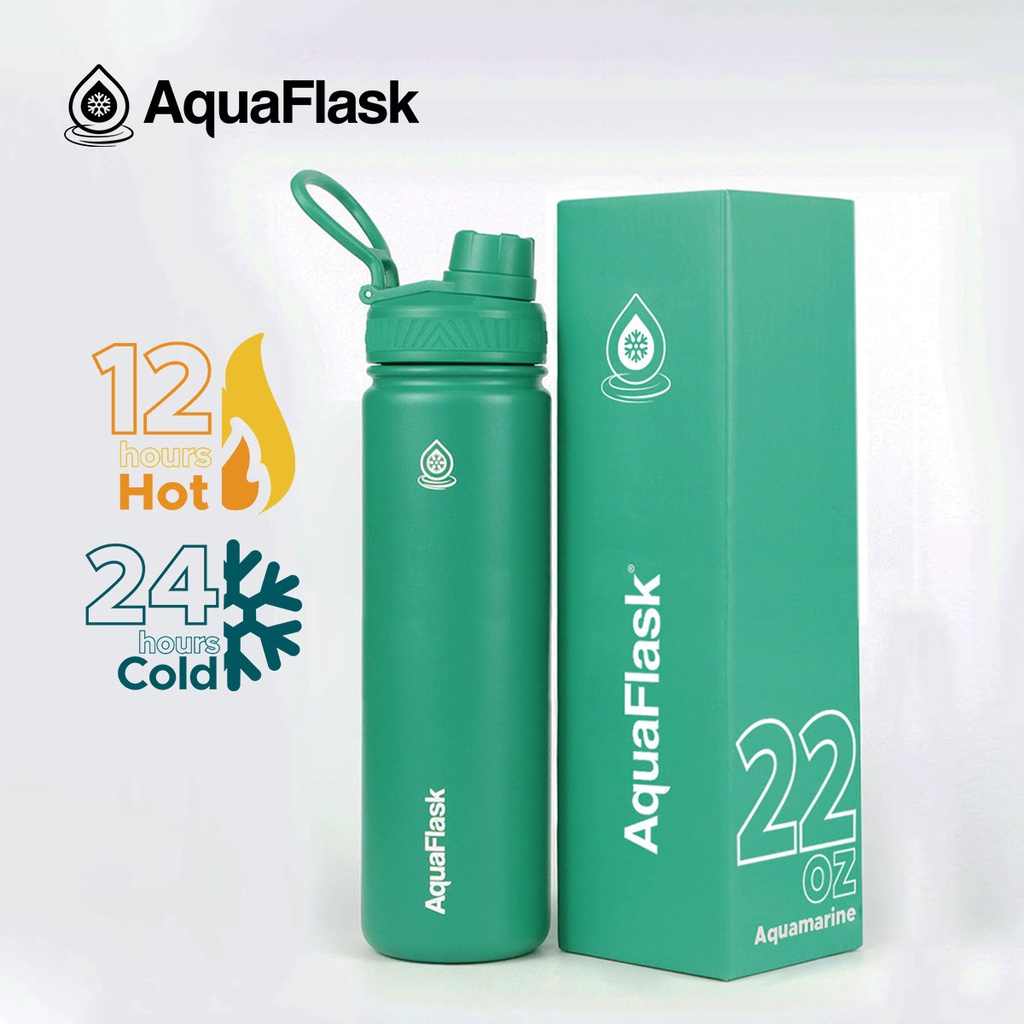 Aquaflask 22oz Wide Mouth with Spout Lid Vacuum Insulated Stainless