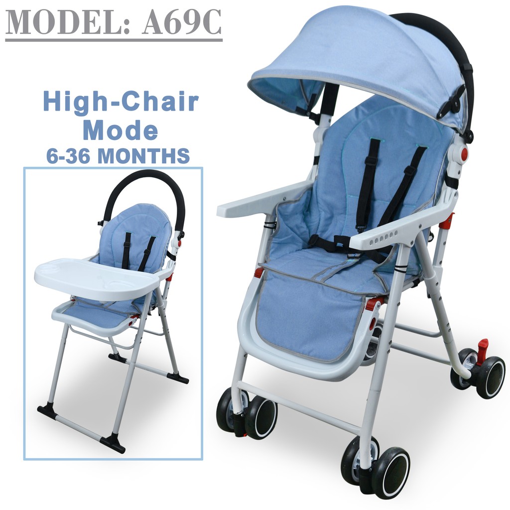 BBA A69C 2 in 1 Baby Stroller High Chair Pushchair Stroller Pram Baby