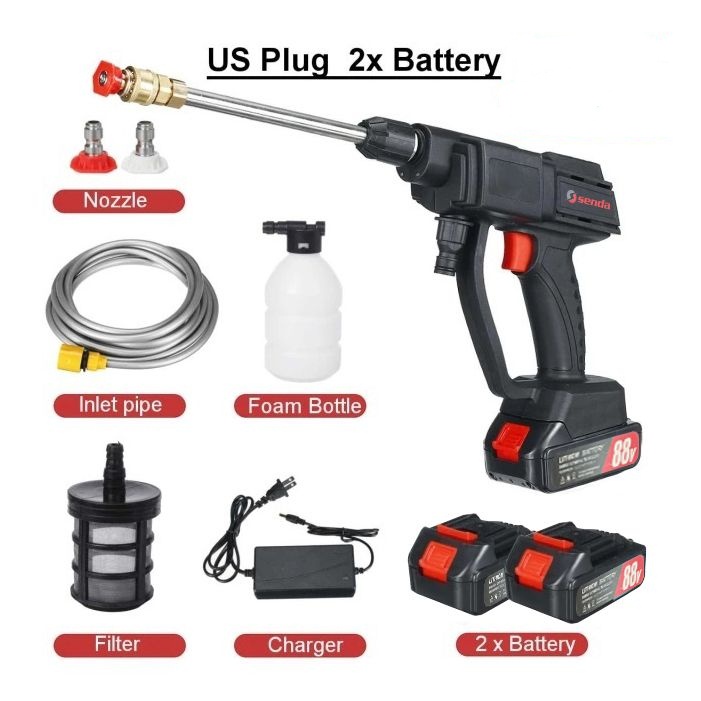 24V/48V/88V Cordless Pressure Car Washer, Adjustable Nozzle, 435 Max