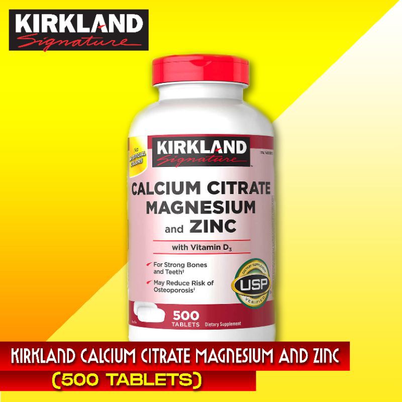Kirkland Calcium Citrate Magnesium and Zinc (500 tablets) Shopee Philippines