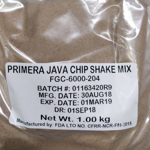 Primera Java Chips Choco Almond Hershey Drop Powder Mix 1kg for Milk