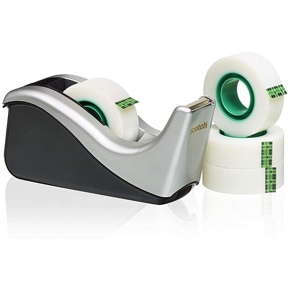 Scotch Desktop Tape Dispenser Silvertech TwoTone, C60ST Shopee