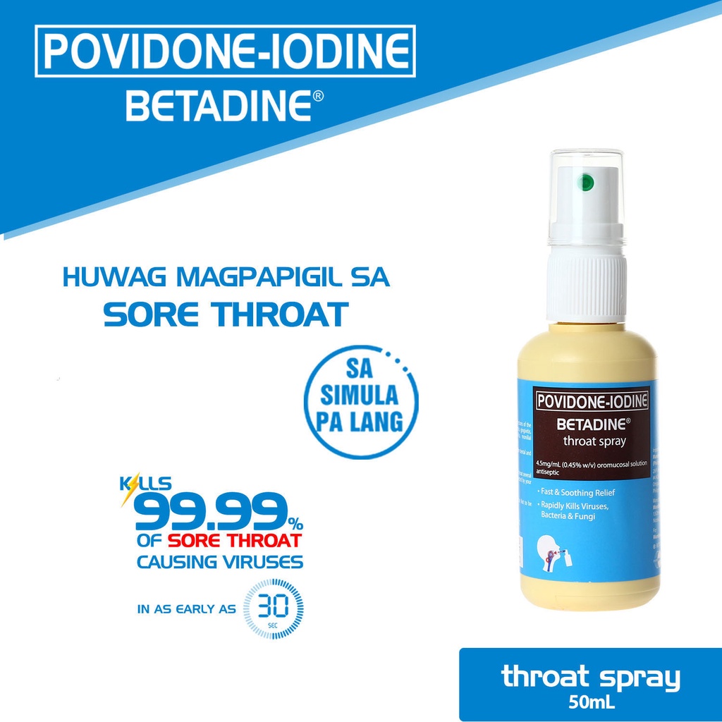 BETADINE® (PovidoneIodine) Throat Spray 50mL Shopee Philippines