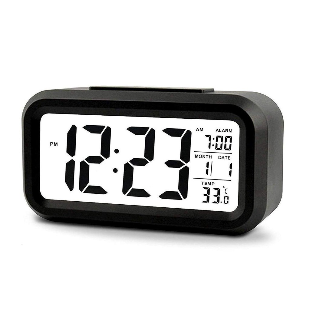 Keimav Electronic Digital Alarm Clock , Electronic Bedside Alarm Clocks with Smart Backlight