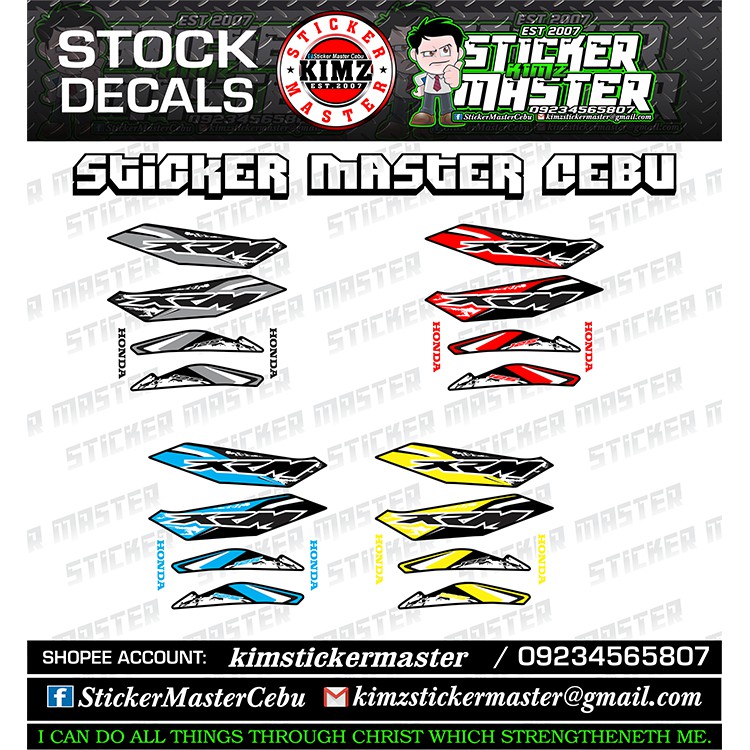 XRM 125 stock decals Shopee Philippines
