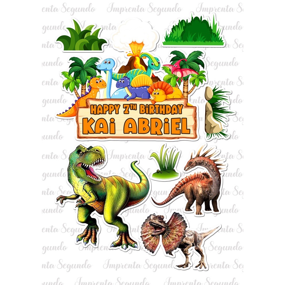 DINOSAUR CAKE TOPPER PERSONALIZED WITH NAME AND AGE Shopee Philippines