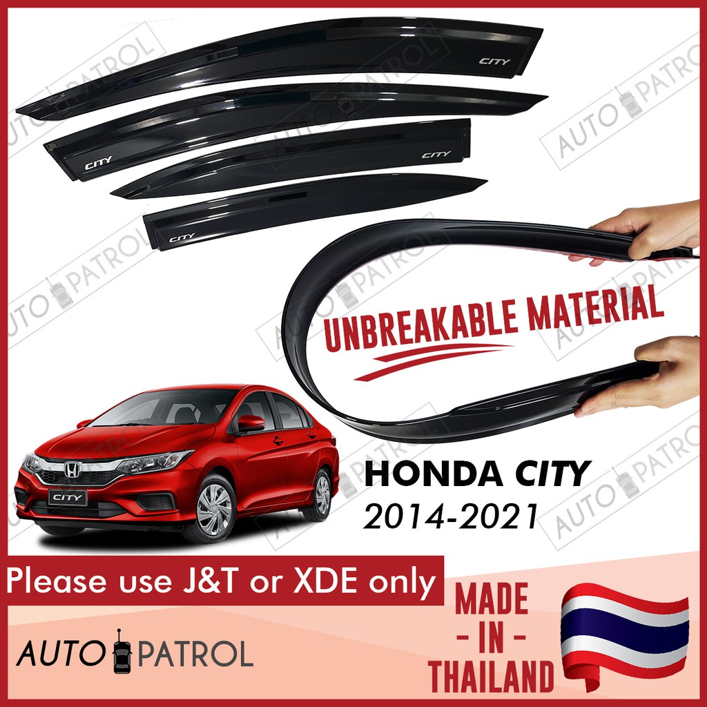 Unbreakable honda city 20142020 black oem injection type rain guard window visor BeeCost