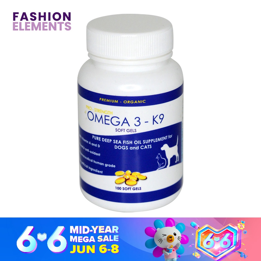 100 soft gels Pure Deep Sea Fish Oil Omega 3 Supplement for Dogs and