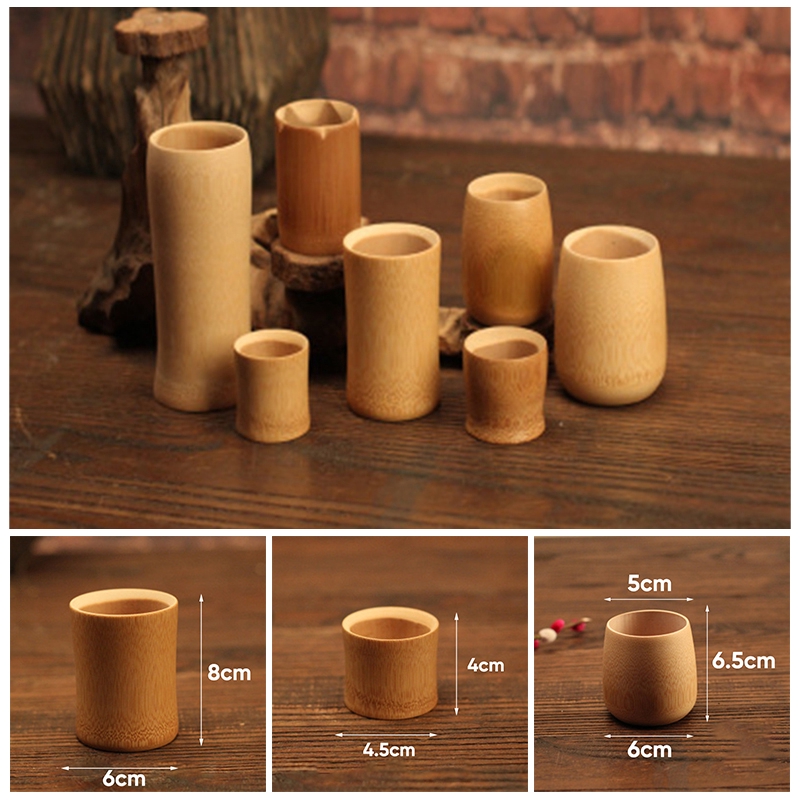 Bamboo Cup Handmade Natural Log Color Tea Juice Mug High quality