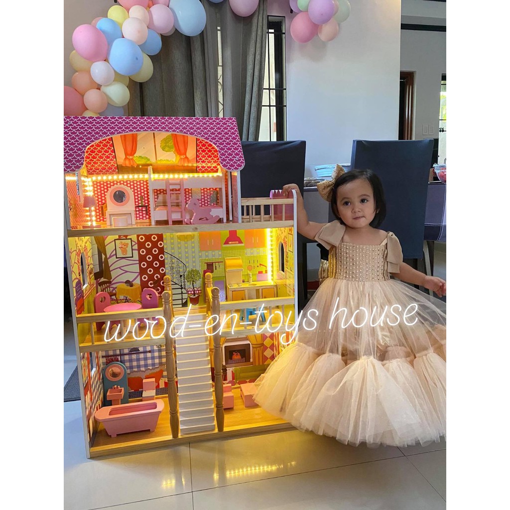 Wooden Doll House with Furnitures Shopee Philippines