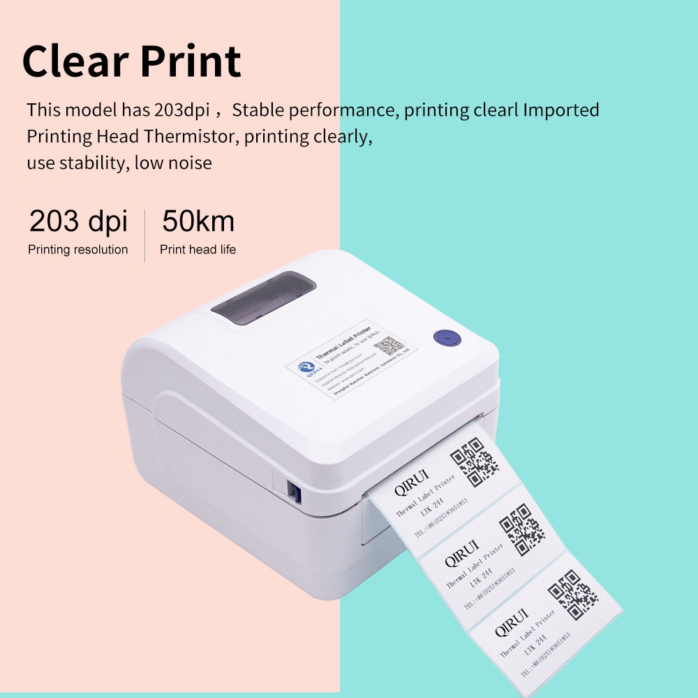 QIRUI hot sale thermal label printer A6 airway bill pinter warehouse