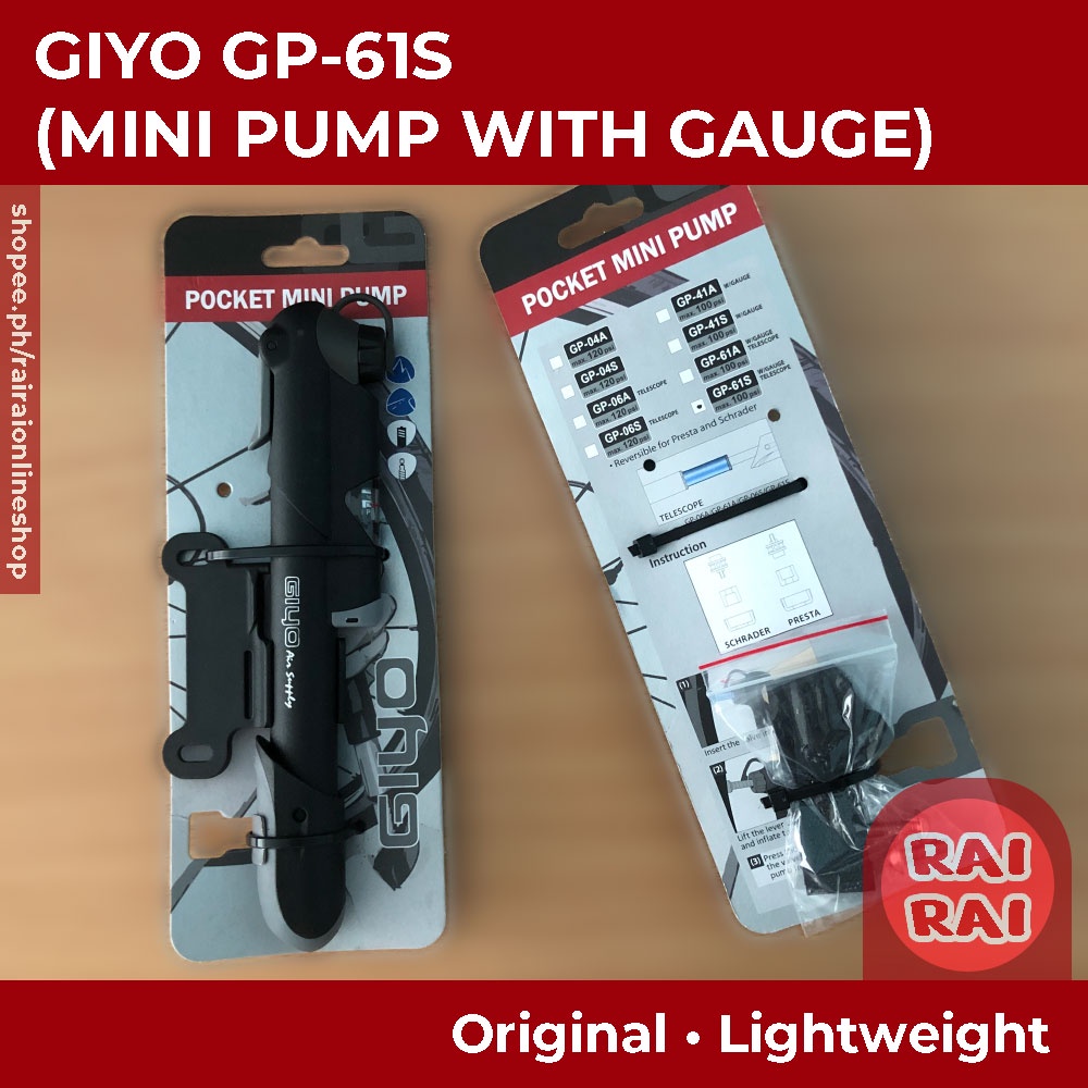 Giyo Pump GP61S Double Barrel Pump (Giyo Bicycle Double Action Pump
