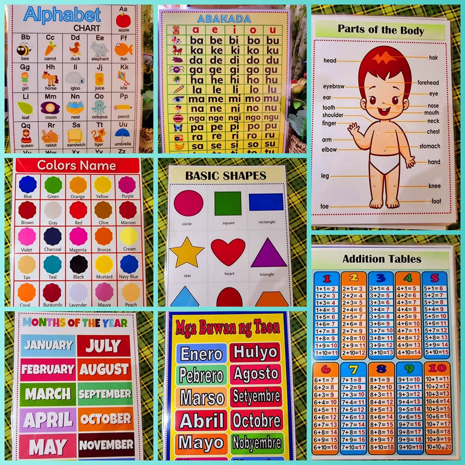 Laminated Educational Charts for Kids (33pcs) Shopee Philippines