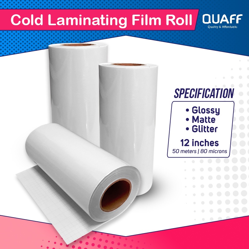Cold Laminating Film Roll Matte Glossy Glitter 12 inches (50meters
