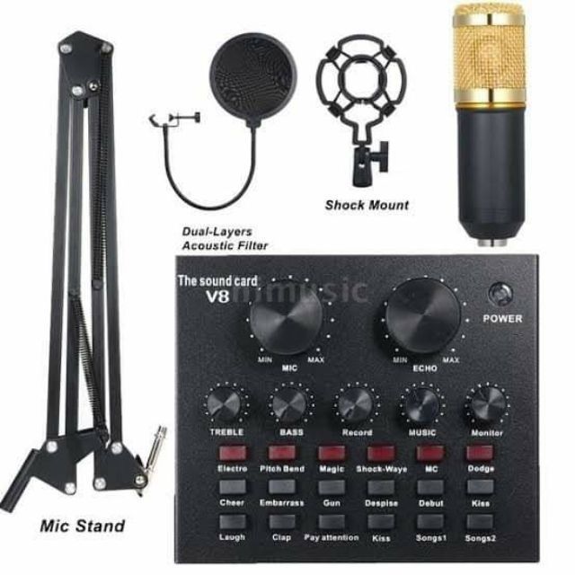 V8 sound Card with Condenser Mic BM800 Shopee Philippines