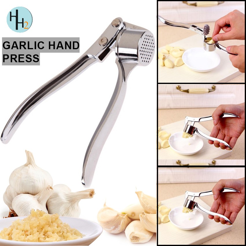 Stainless Steel Garlic Press, Hand Presser Crusher Ginger Squeezer