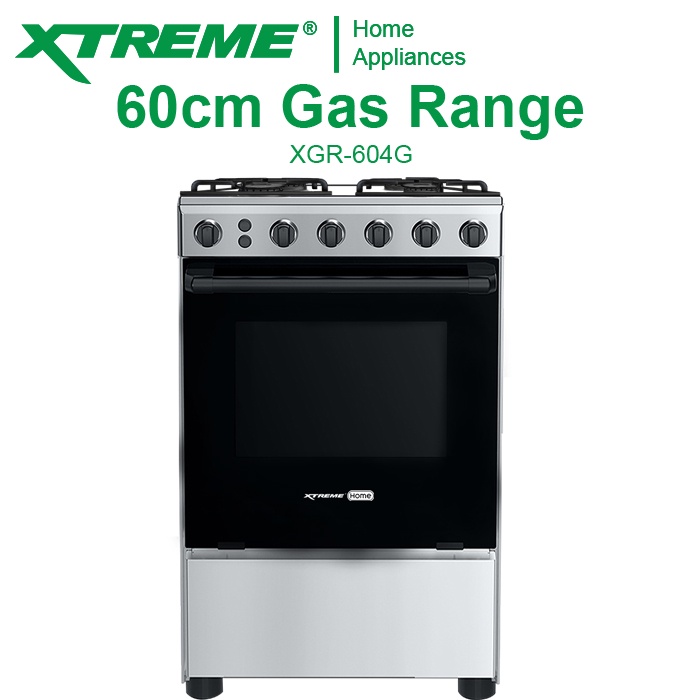 XTREME HOME 60cm Gas Range 4Burner 67L Oven Electric Ignition LPG Source Panel Rotisserie [XGR