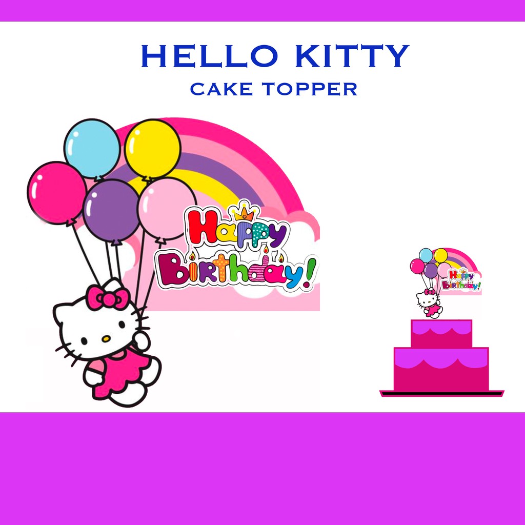 Hello Kitty Cake Topper Printable PNG Digital Download Vectorency