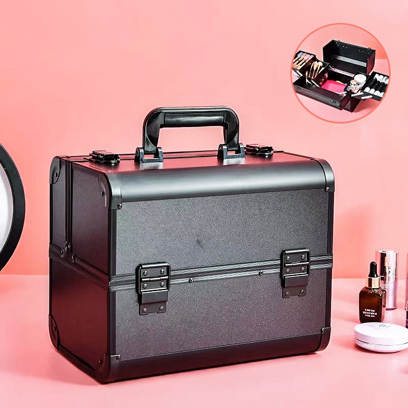 Makeup Kit Cosmetic Organizer Artist Train Travel Storage Carry Box w