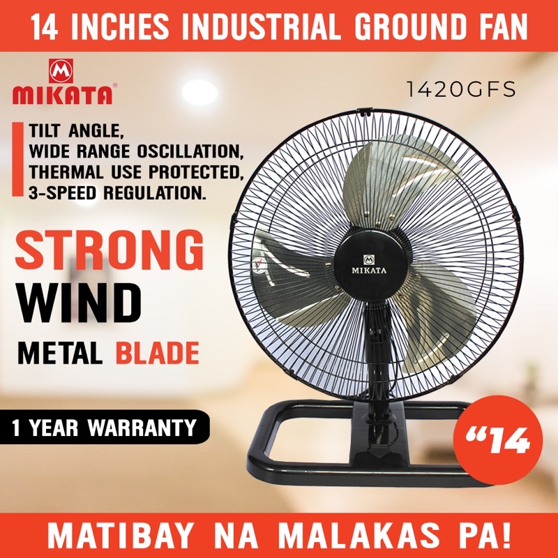 Mikata 1420 GFS Industrial Ground Fan Electric Fan 14inch Metal