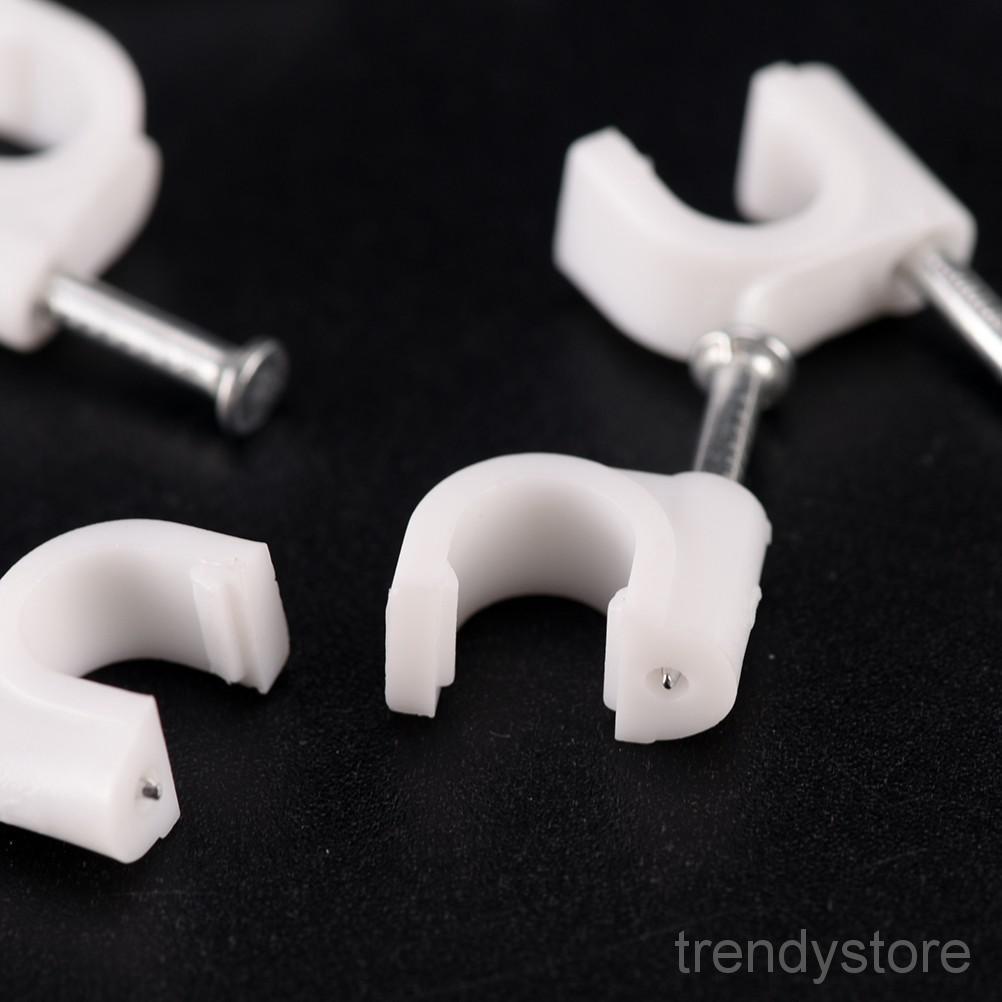 100pcs New RG59 Coax Cat5 Cat6 Cable Wire Clips Nail Clamps Straps Tacks White 6mm Shopee