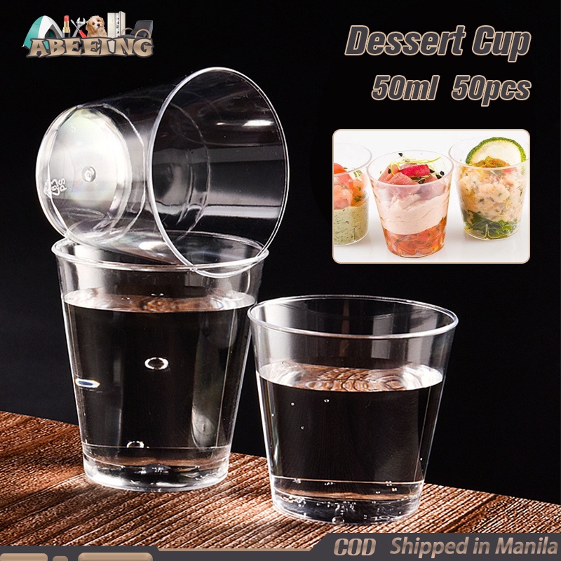 50Pcs/Bag Disposable Dessert Cup 50ml Clear Plastic Wedding Party
