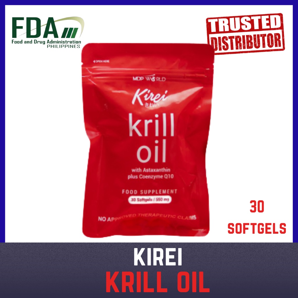 Kirei Krill Oil with Astaxanthin plus Coenzyme Q10 (550mg x 30 Softgels