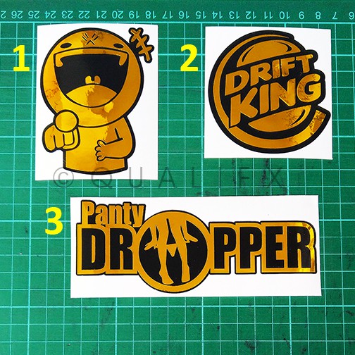 Gold/Silver Sticker Motor Waterproof Vinyl Decals Chrome Drift King