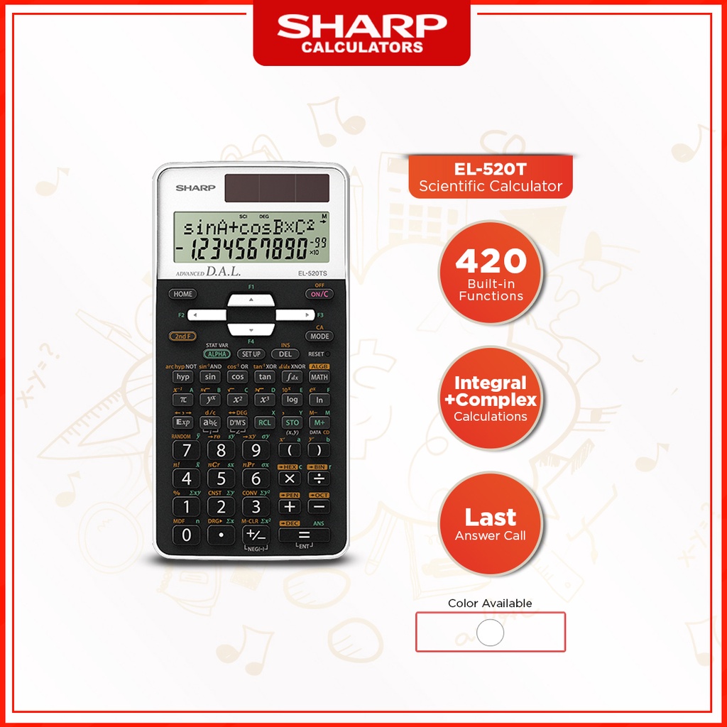 Sharp Calculators EL520T 420 Builtin Functions Scientific Calculator