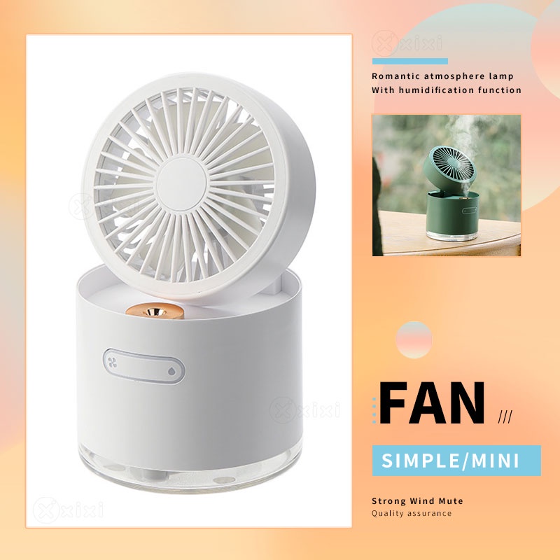 Electric Fan Night Light Portable Fan USB Charging Desk Fan LED Lights