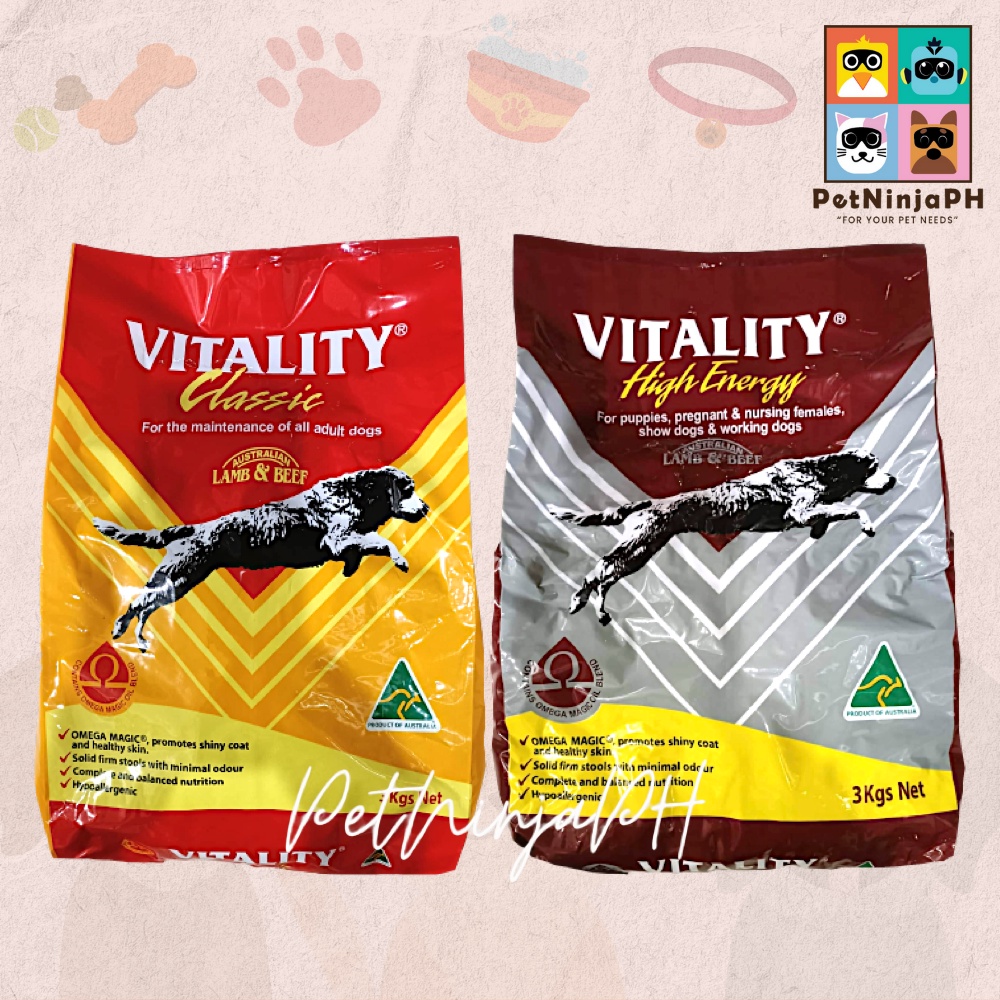 Vitality Dog Food for Adult and Puppies Original Packaging 3 kg