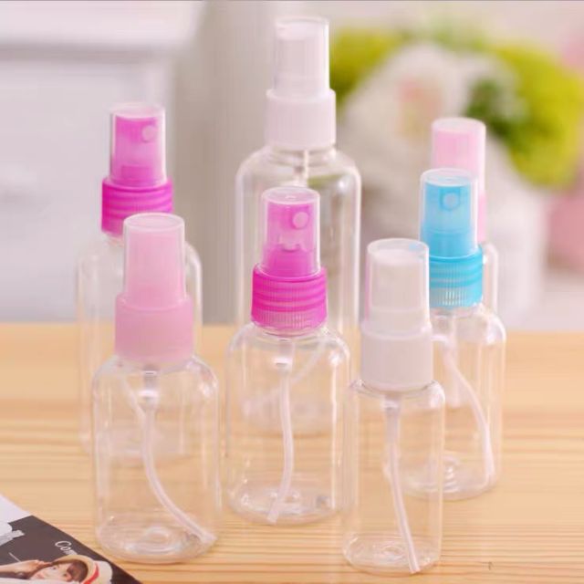 Hot sales 1pcs 30ml 50ml 100ml transpaarent spray bottle travel makeup