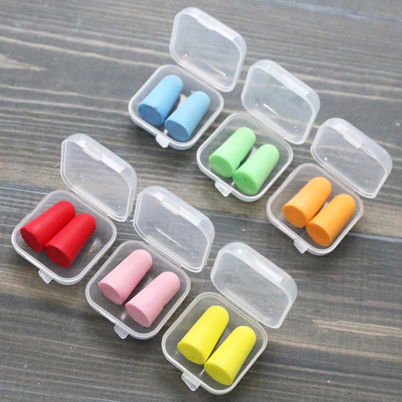 [Ready Stock] Candy Color Noise Reduction Soft Foam Earplugs Travel Sleep Study Soundproof