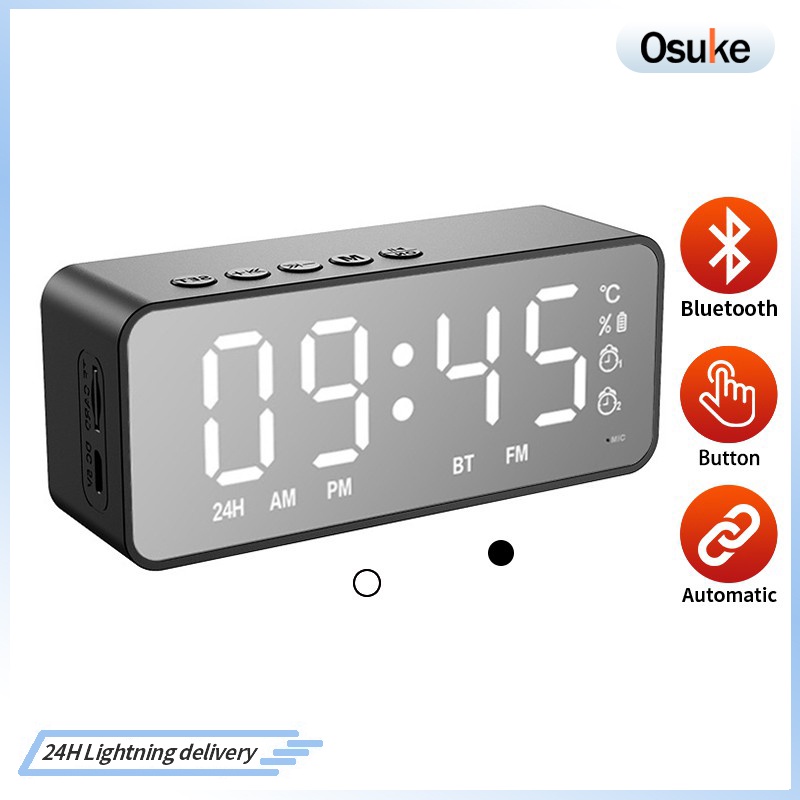 Mini wireless bluetooth bass music box speaker digital variable mirror