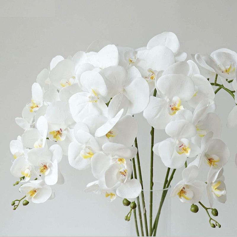 2022 NEW 9 Head Butterfly Orchid Artificial Flowers Bouquet Latex