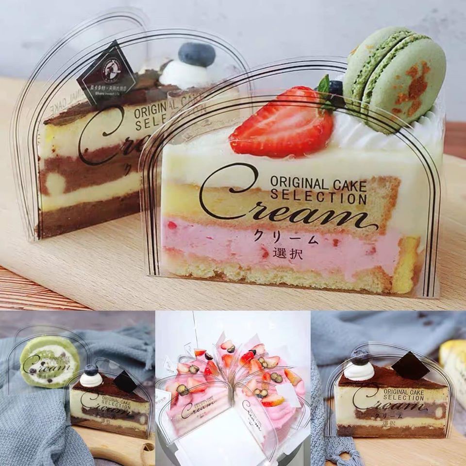 Patterned clear plastic Triangle cake stand Bakery equipment Shopee