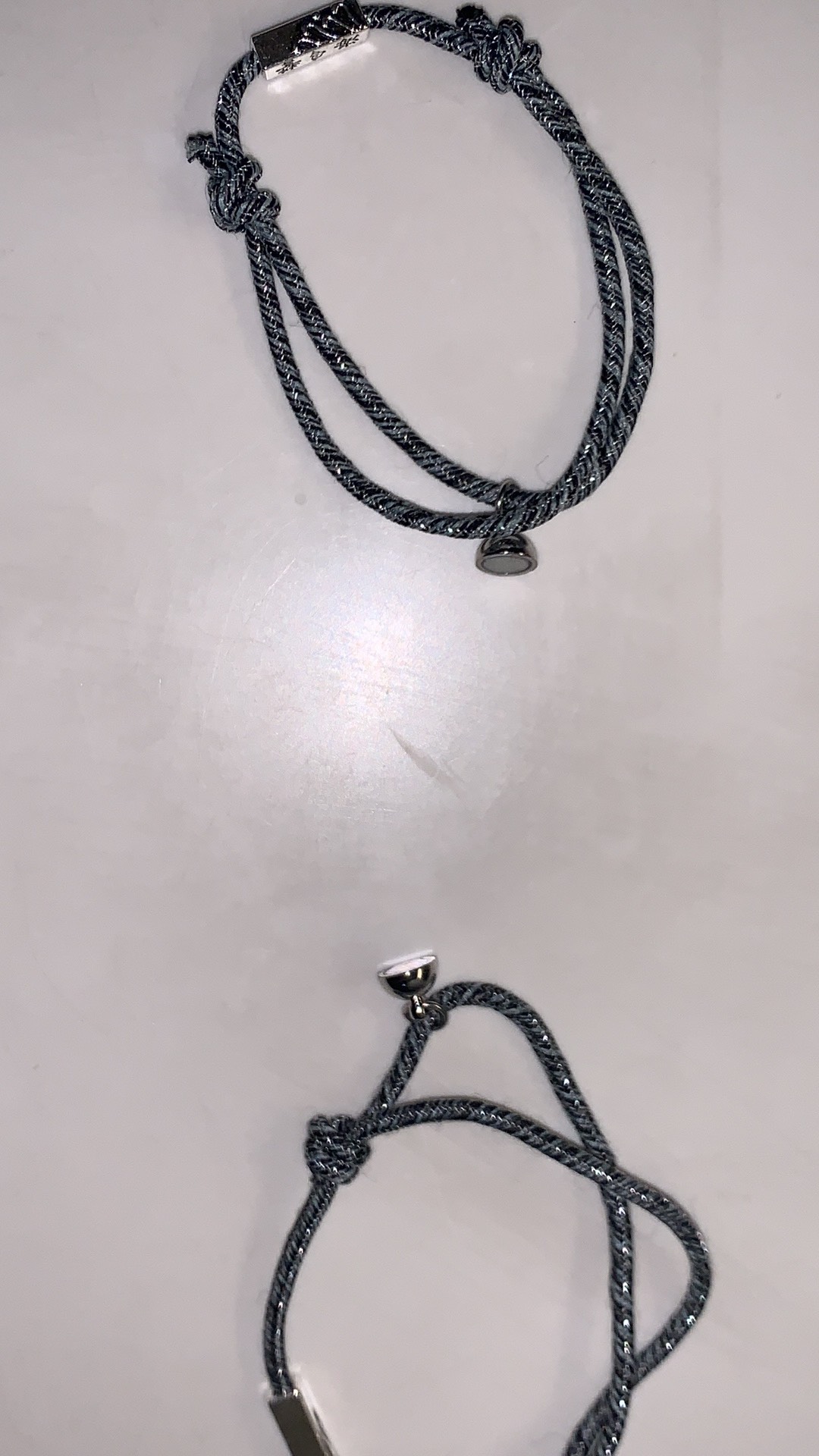 2Pcs Friendship Rope Braided Distance Couple Bracelet Kit