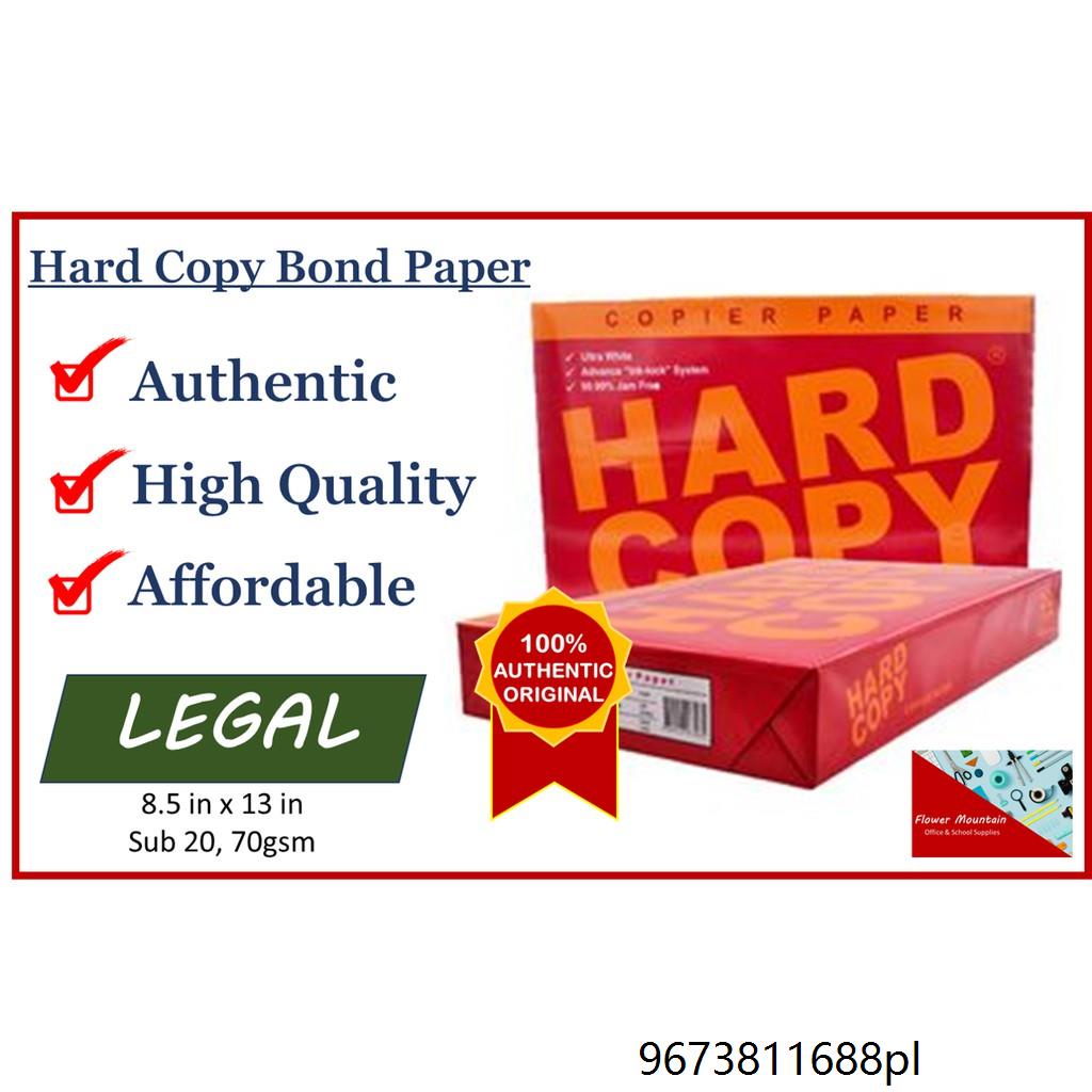 Hard Copy Bond Paper / Legal / 1 ream (500 sheets) Shopee Philippines