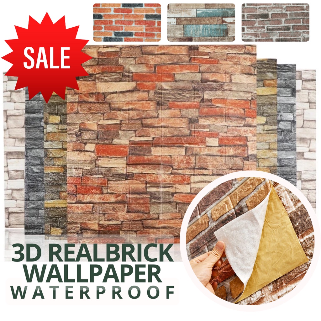 EDEN 3D Wall Sticker Brick Pattern Wallpaper for Living Room Bedroom TV