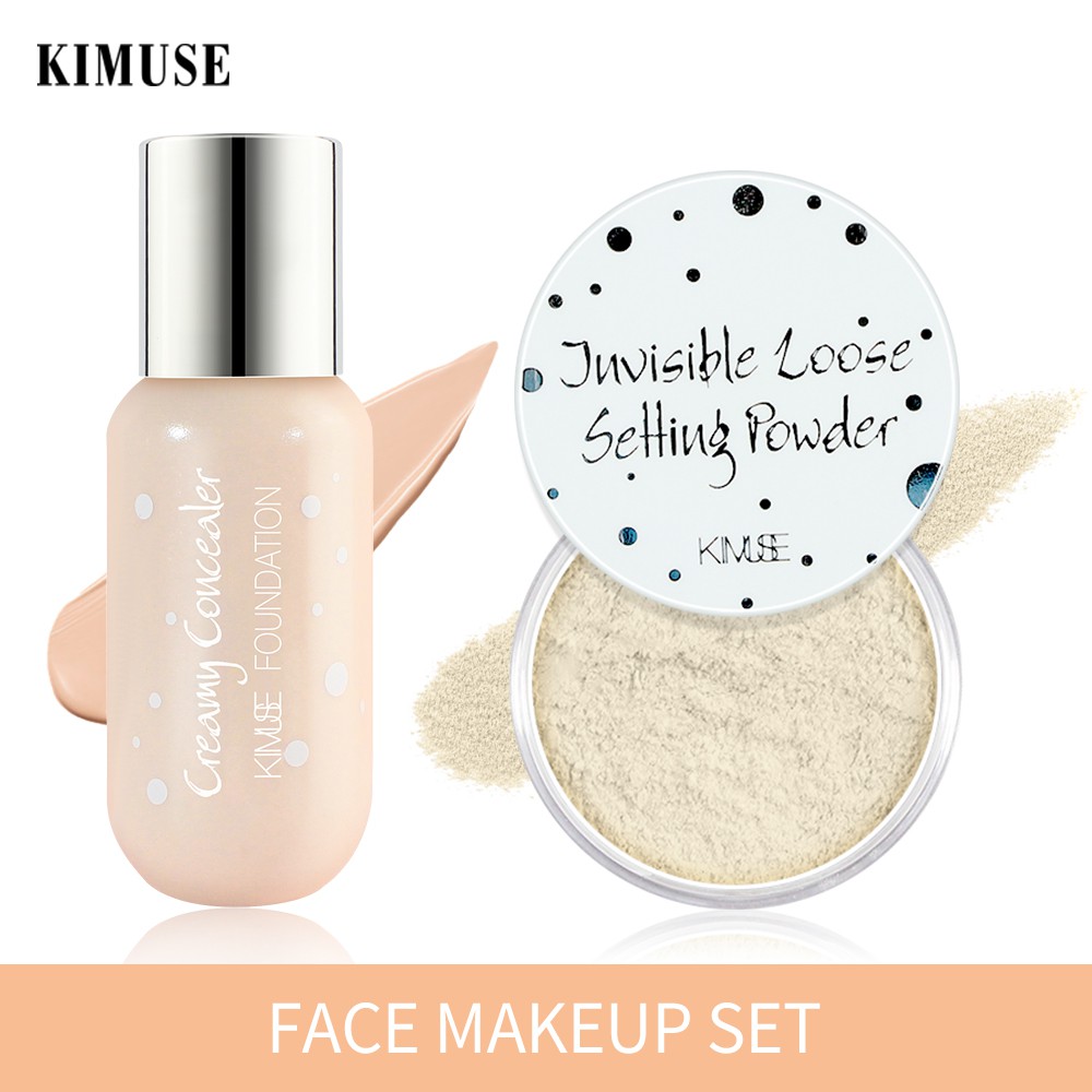 KIMUSE Waterproof Matte Foundation + Waterproof Matte Powder Set
