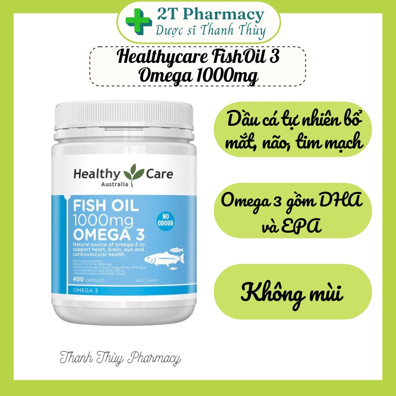 Fish oil Fish oil 1000mg Omega 3 Healthycare 400 Tablets PFF2 Shopee