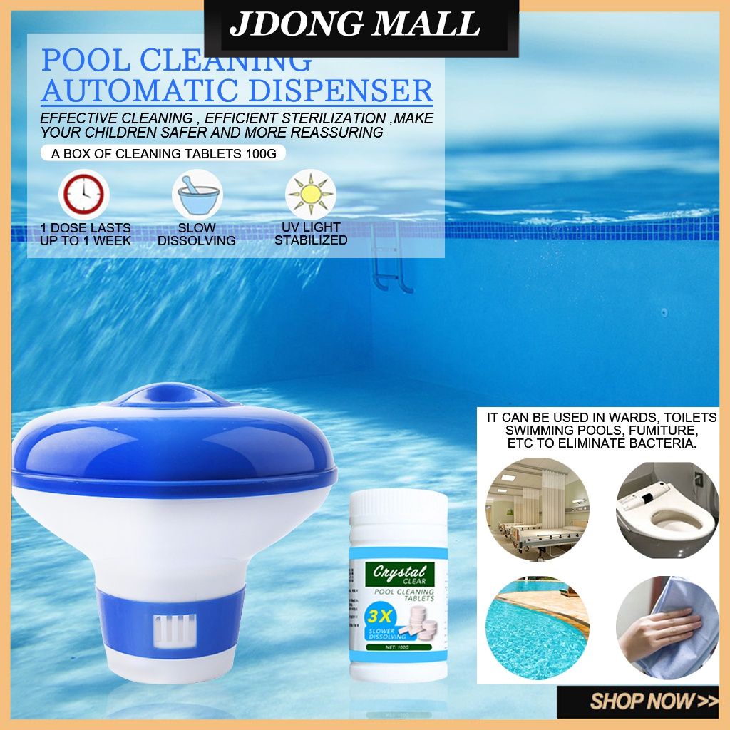 Swimming Spa Pool Cleaning Floating with 100pcs Purifier Tablets Swimming Pool Chlorine