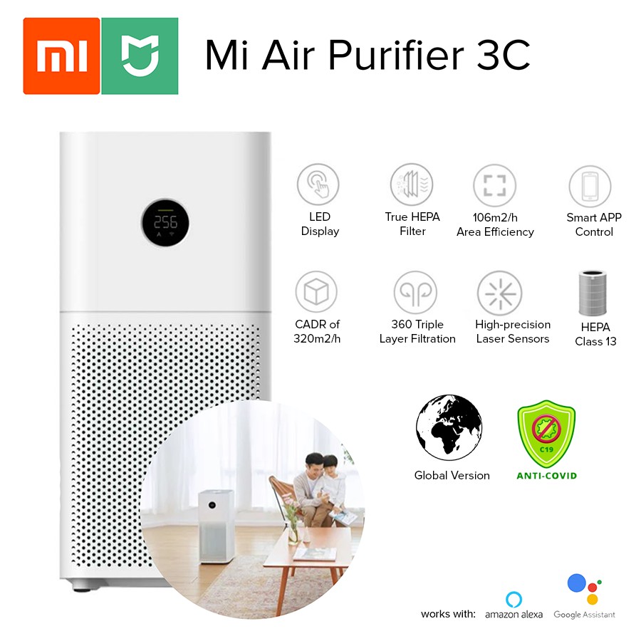 Xiaomi Mi Air Purifier 3C Smart OLED Display Air Purifier with Hepa