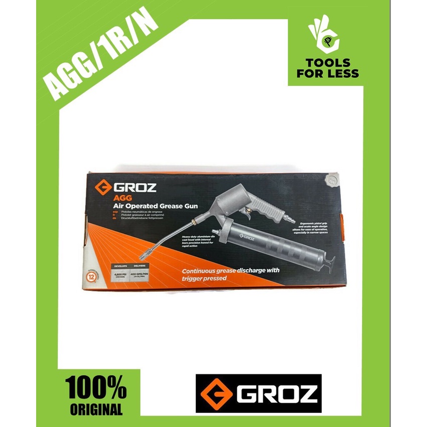 Groz Air Operated High Powered Grease Gun 400grams Model AGG/1R/N Shopee Philippines